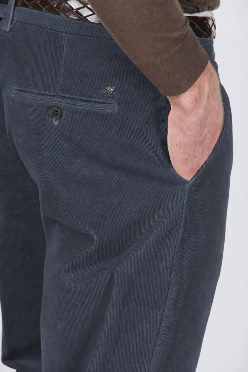 Paris pantalone chino uomo in velluto 1000 righe stretch carrot fit ①