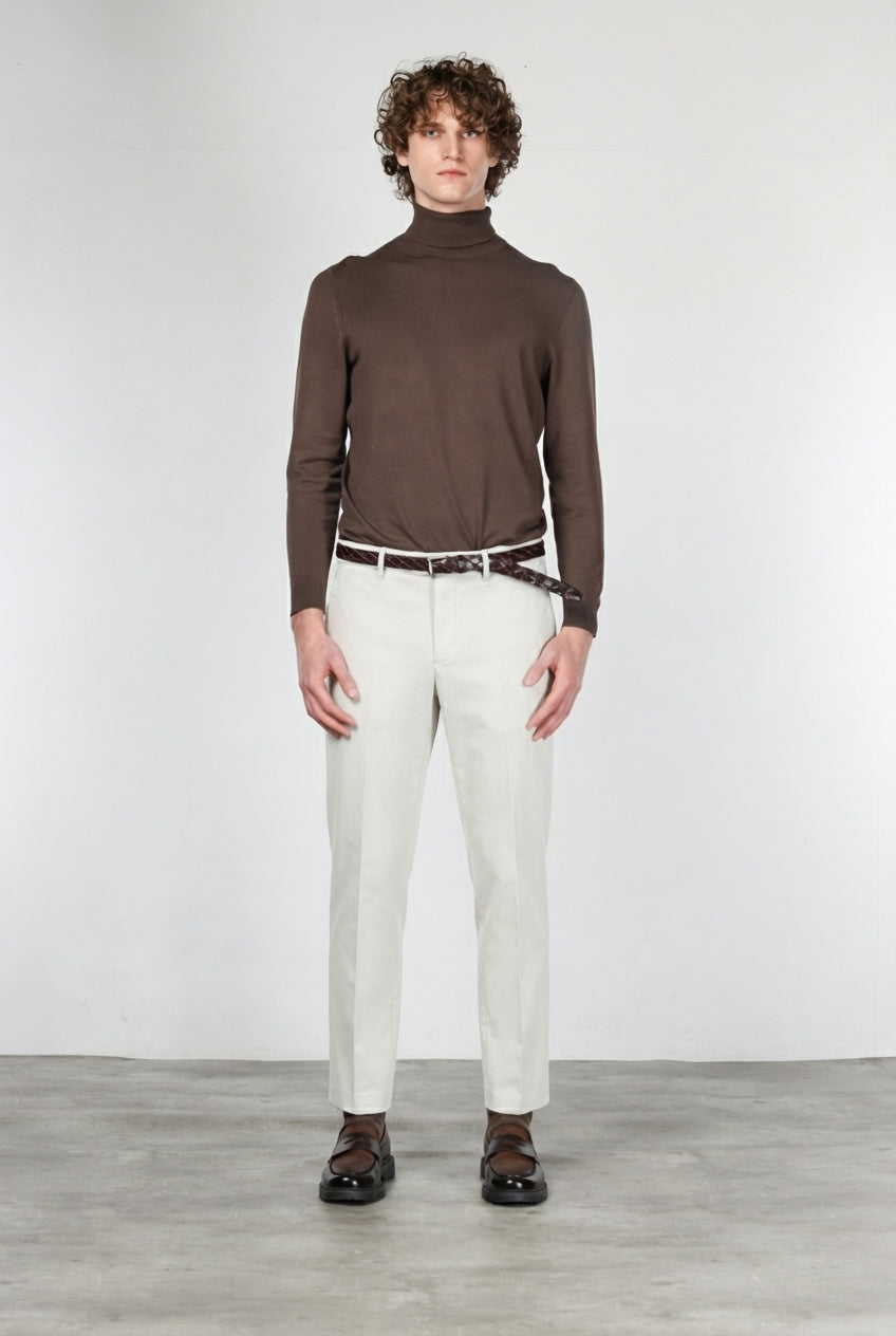 Paris pantalone chino uomo in velluto 1000 righe stretch carrot fit ①
