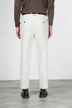 Paris pantalone chino uomo in velluto 1000 righe stretch carrot fit ①