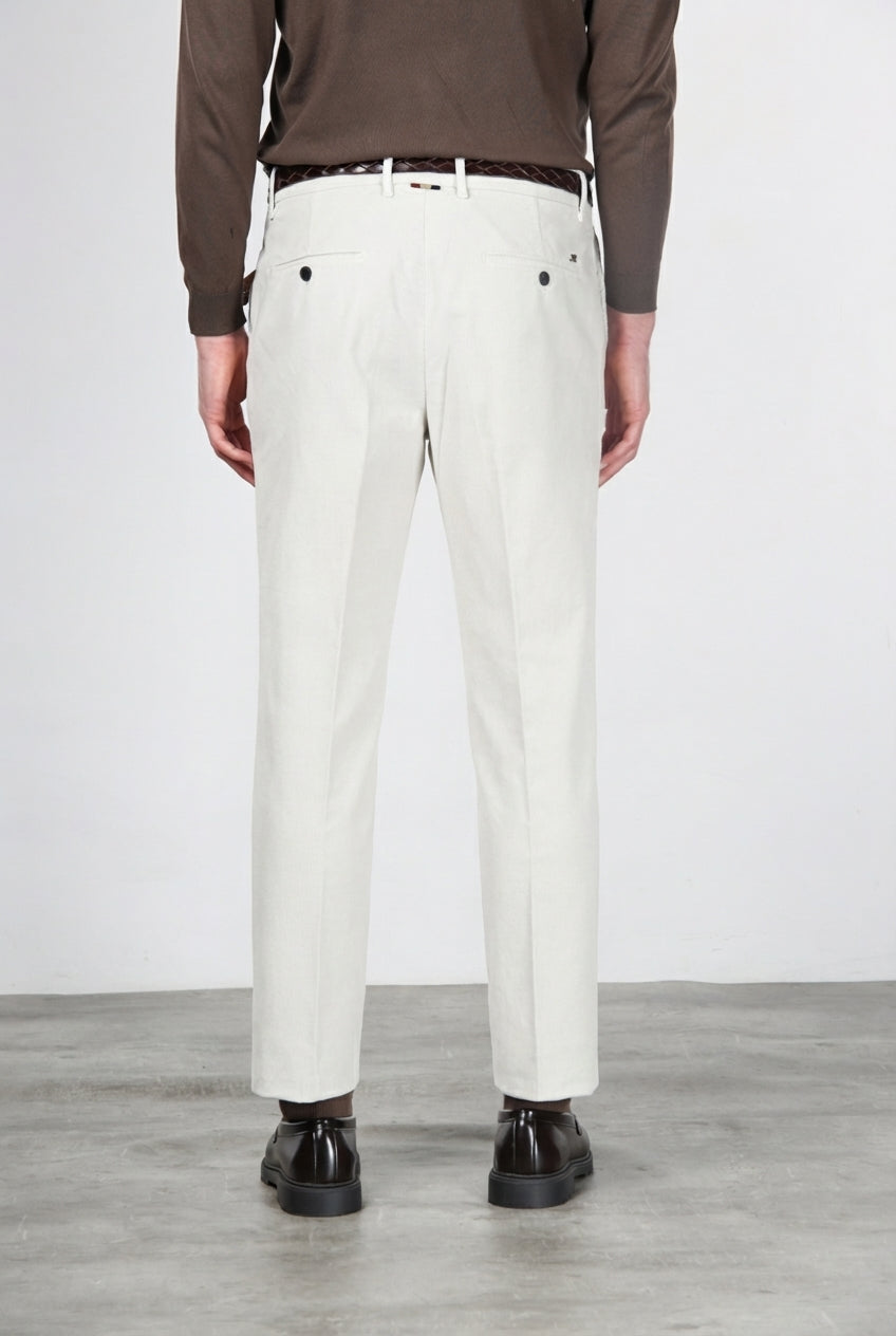 Paris pantalone chino uomo in velluto 1000 righe stretch carrot fit ①