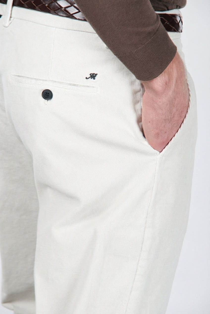Paris pantalone chino uomo in velluto 1000 righe stretch carrot fit ①