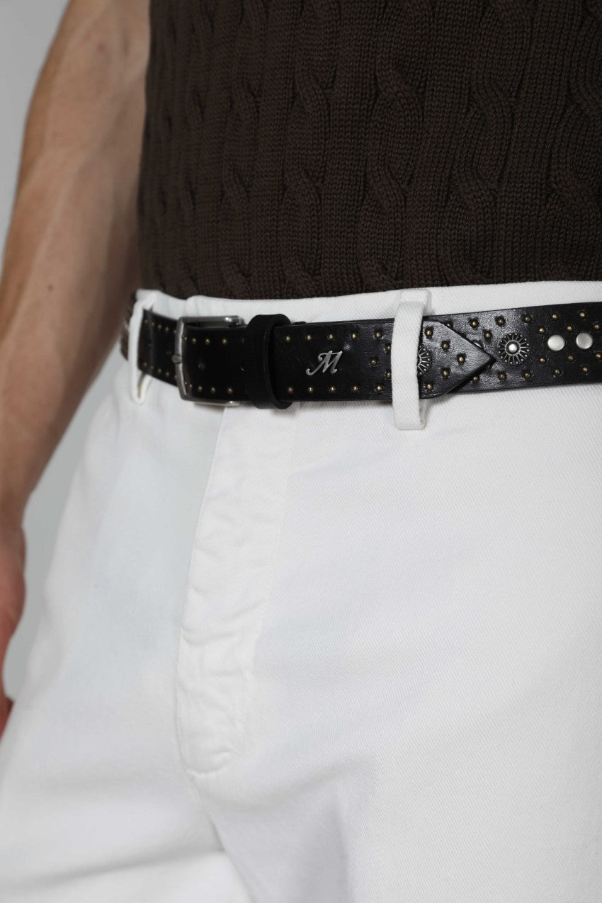 Handmade Leather Belt with Studs
