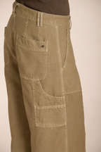 Dallas Wide pantalone cargo donna in cotone fiammato straight fit