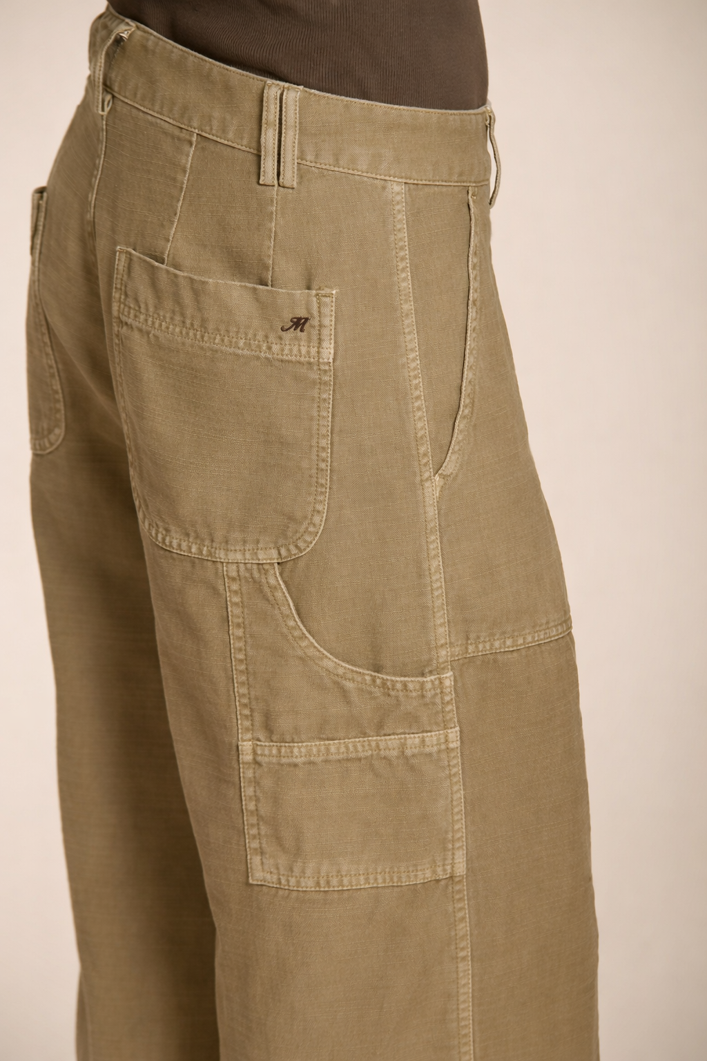 Dallas Wide pantalone cargo donna in cotone fiammato straight fit
