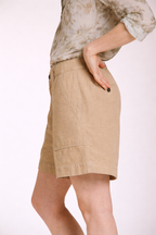 Dallas bermuda cargo donna in cotone fiammato relaxed fit