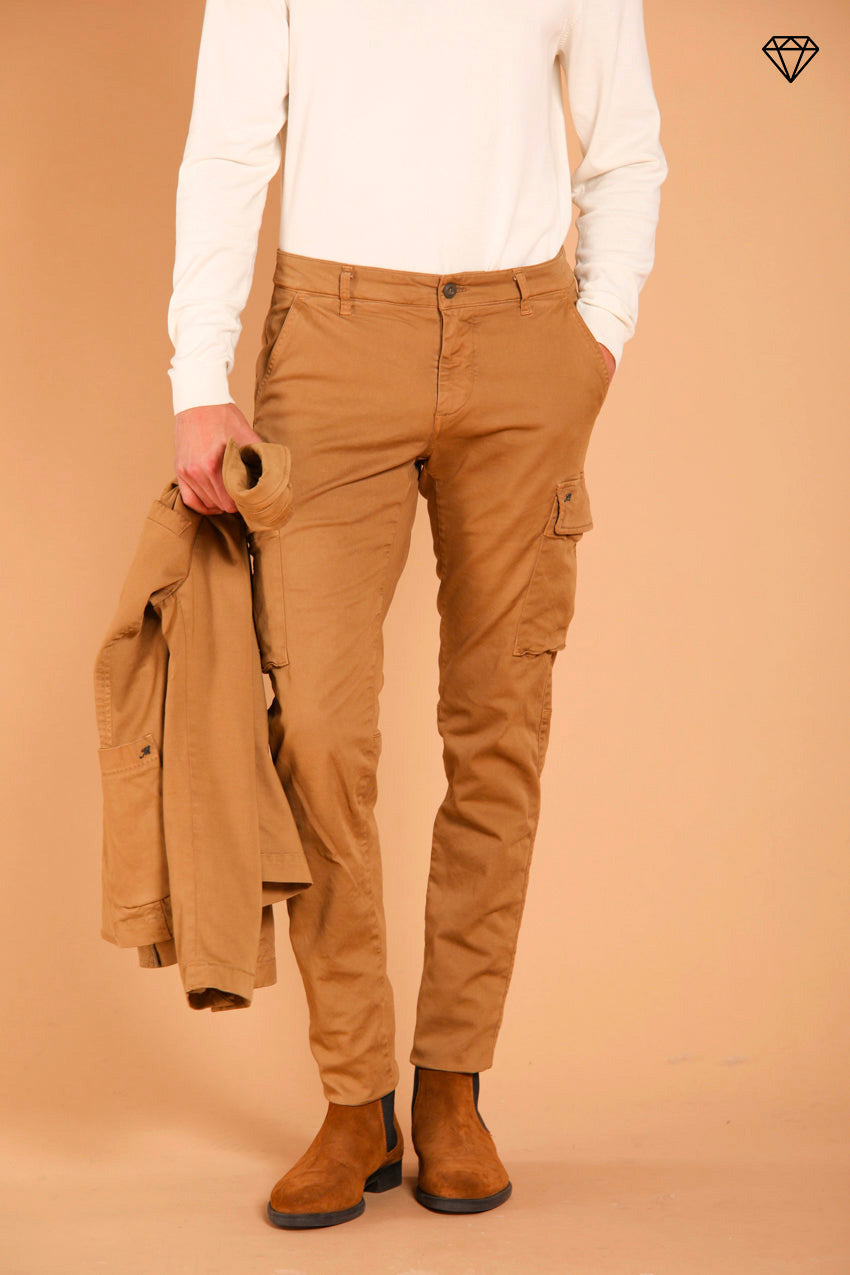 Chile pantalone cargo uomo in gabardina extra slim fit ①