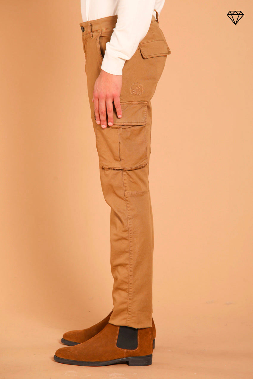 Chile pantalone cargo uomo in gabardina extra slim fit ①