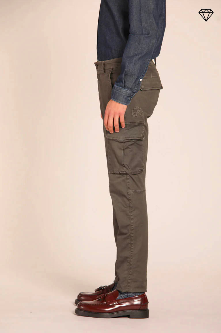 Chile pantalone cargo uomo in gabardina extra slim fit ①