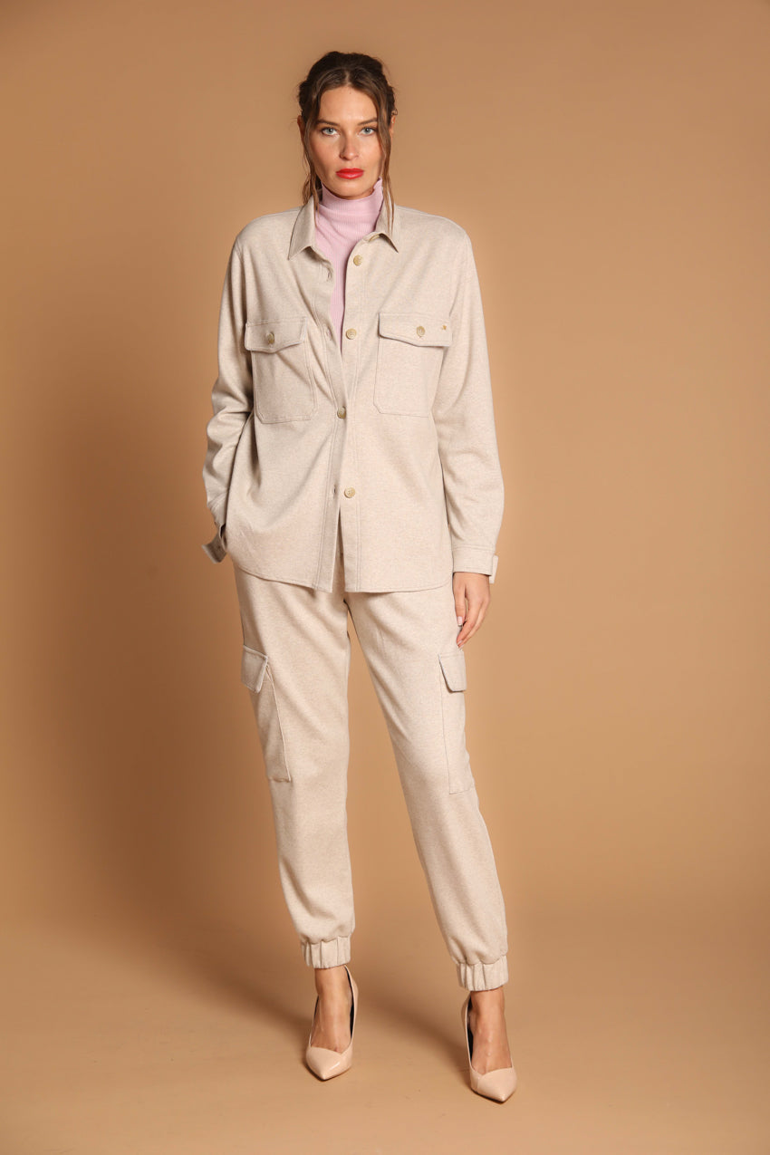 immagine 2 di giacca donna, modello City Field, in jersey di colore beige di mason's