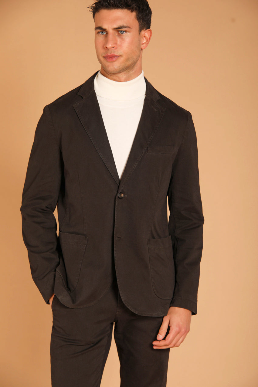 immagine 1 di blazer uomo modello Da Vinci in gabardina, di colore marroncino fit regular di mason's