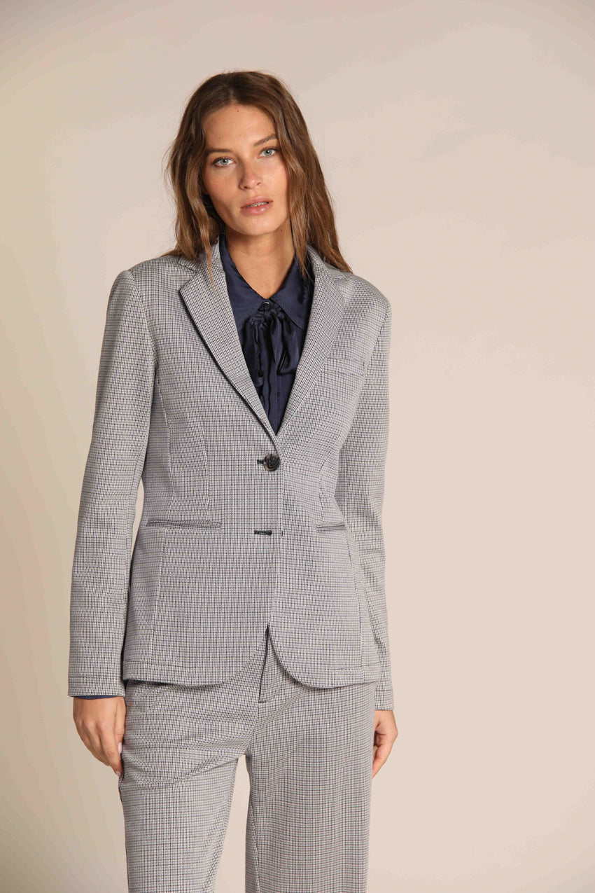 immagine 1 di blazer donna, modello helena, con micro fantasia in blu navy di mason's