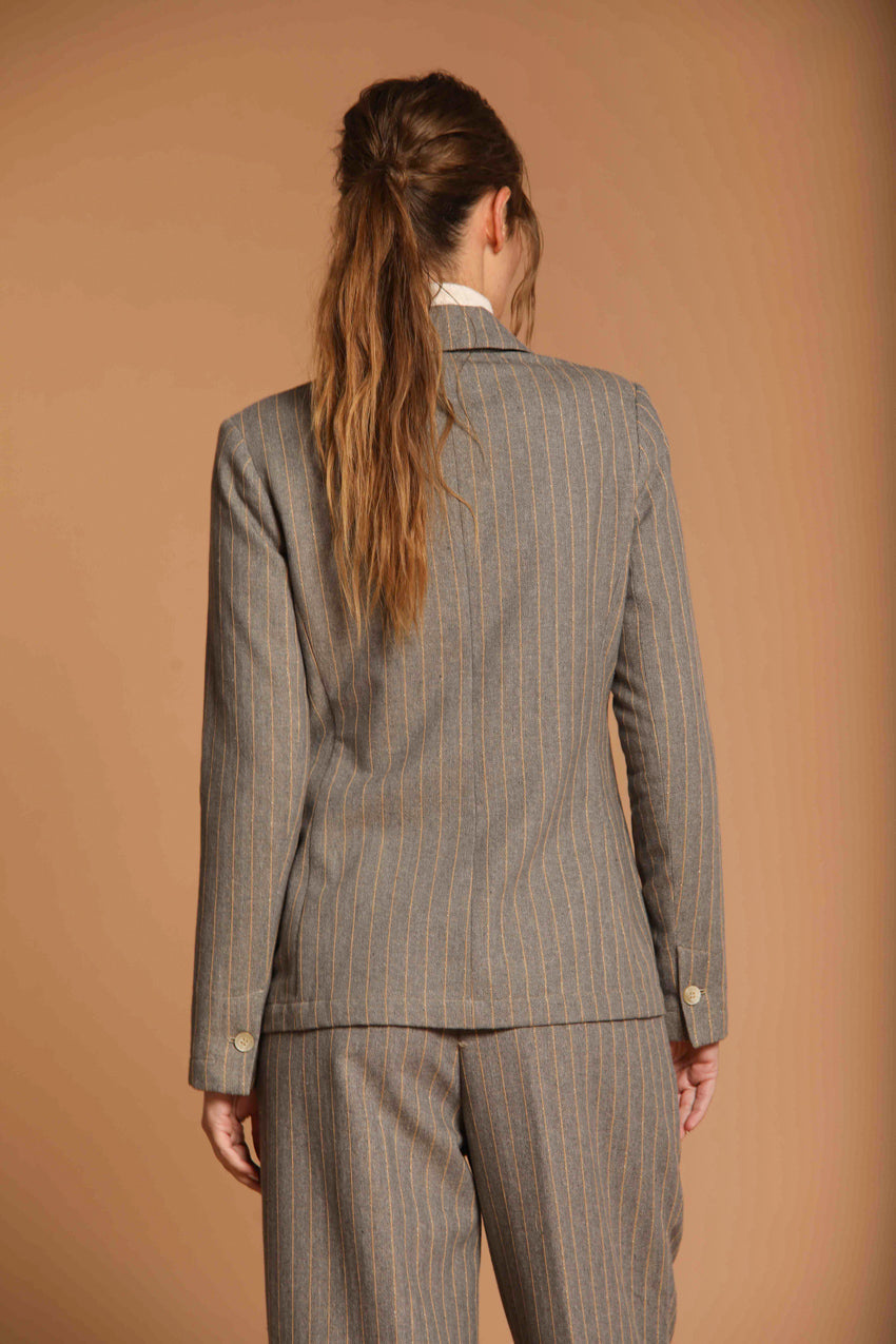 immagine 4 di blazer donna, modello Helena, con pattern riga di colore grigio di mason's