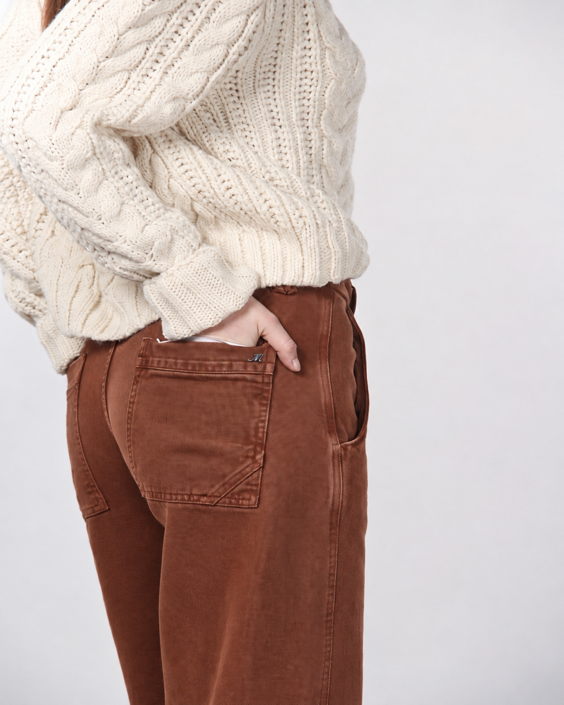 Violette pantalone chino donna in twill baloon fit ①