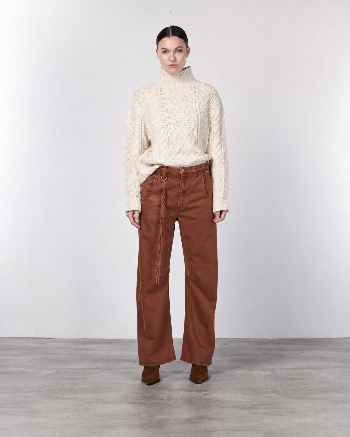 Violette pantalone chino donna in twill baloon fit ①