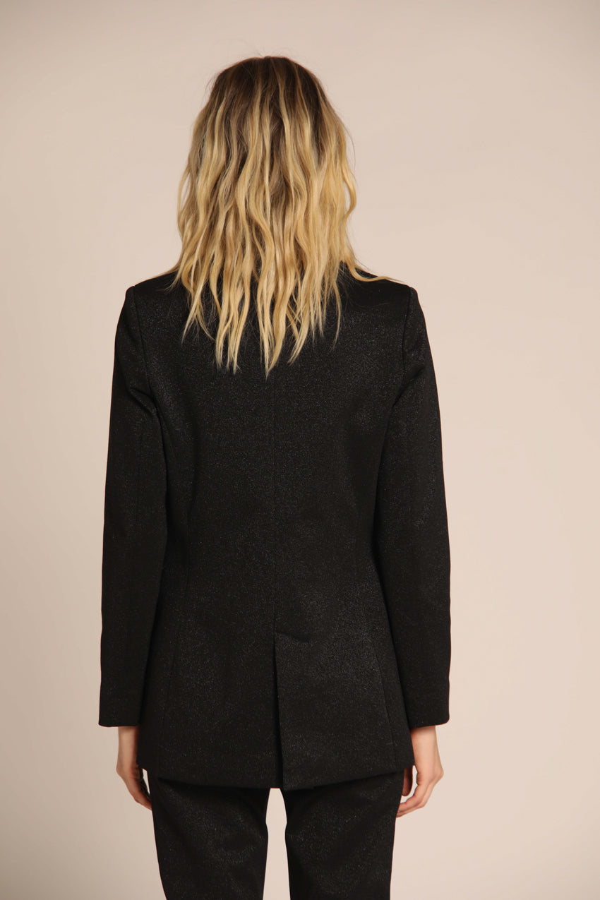 immagine 4 di blazer donna ,modello Irene in lungo con lurex di colore nero di mason's