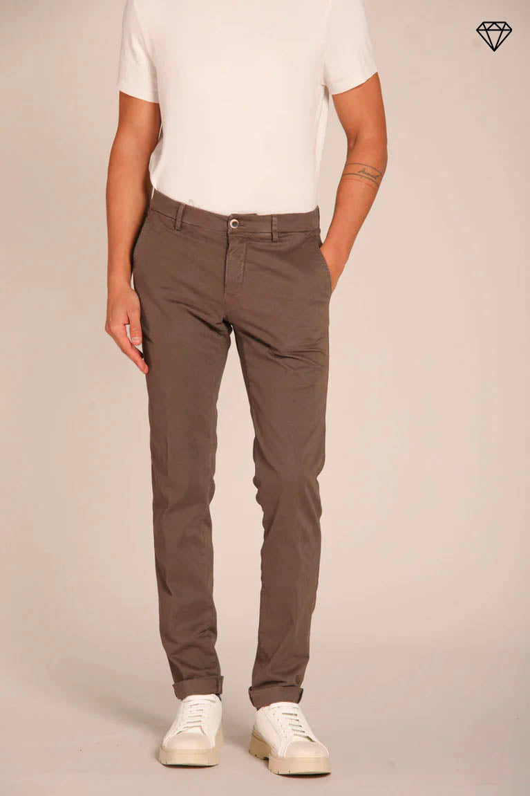 Milano men's chino pants in gabardine stretch extra slim fit ①