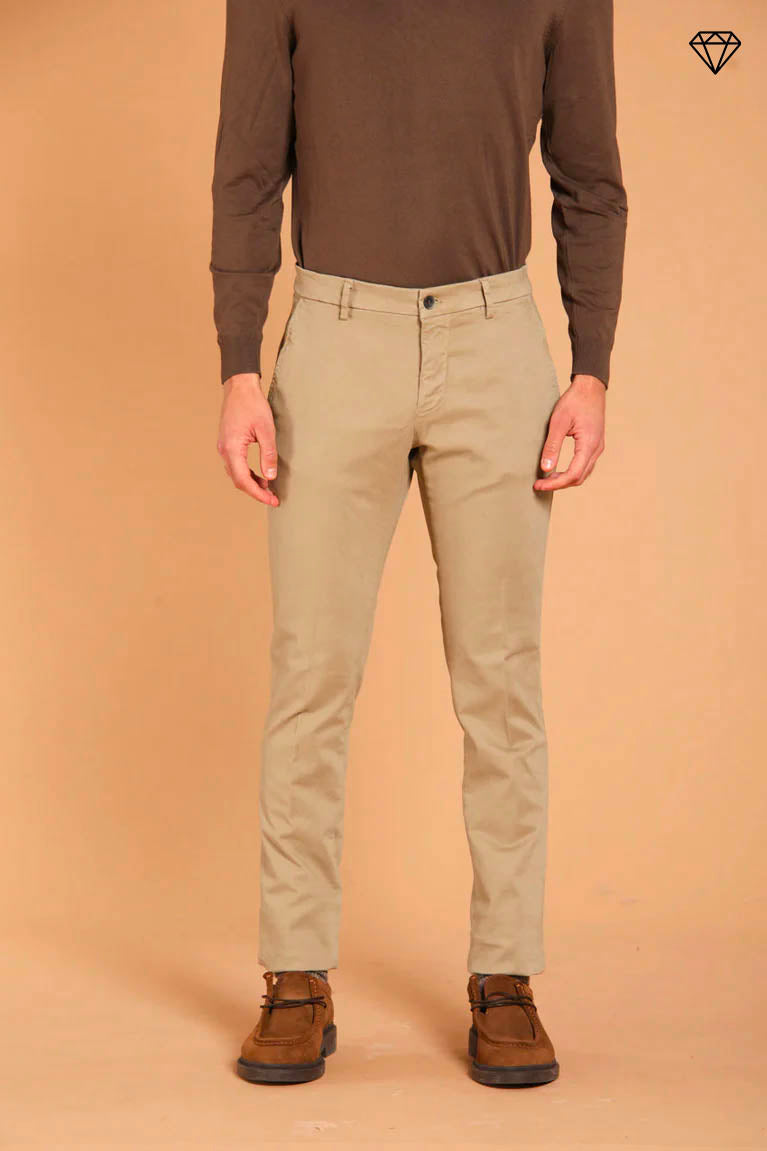 Milano men's  chino pants in gabardine stretch extra slim fit ①