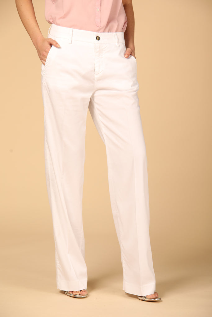 immagine 1 di pantalone chino donna modello New York Straight in bianco di Mason's