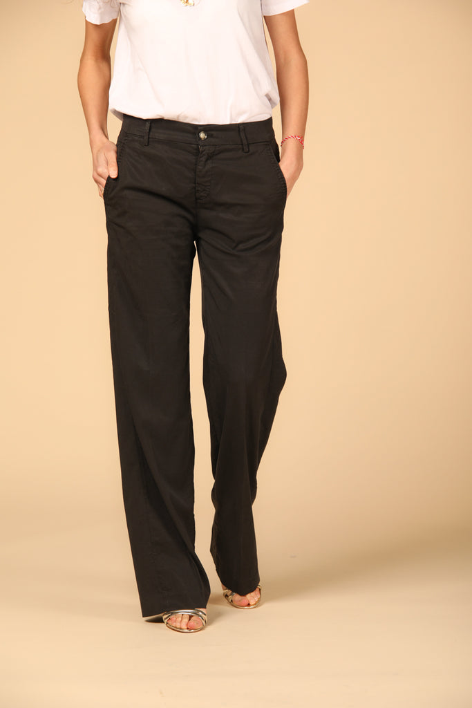 immagine 1 di pantalone chino donna modello New York Straight in nero di Mason's