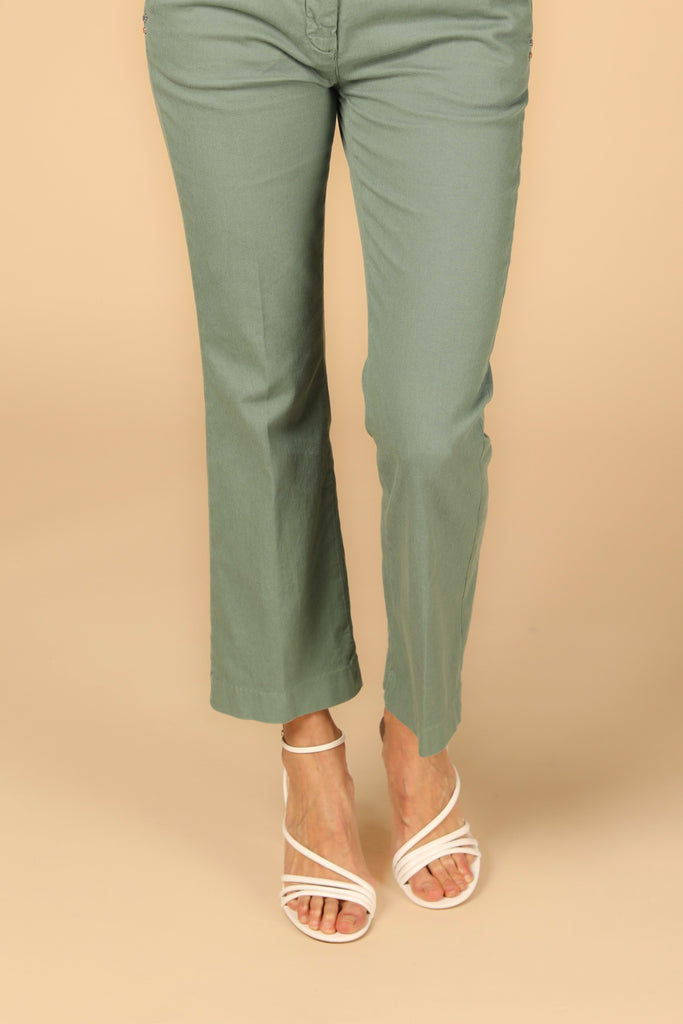 immagine 1 di pantalone chino donna modello New York Trumpet verde menta fit slim di Mason's