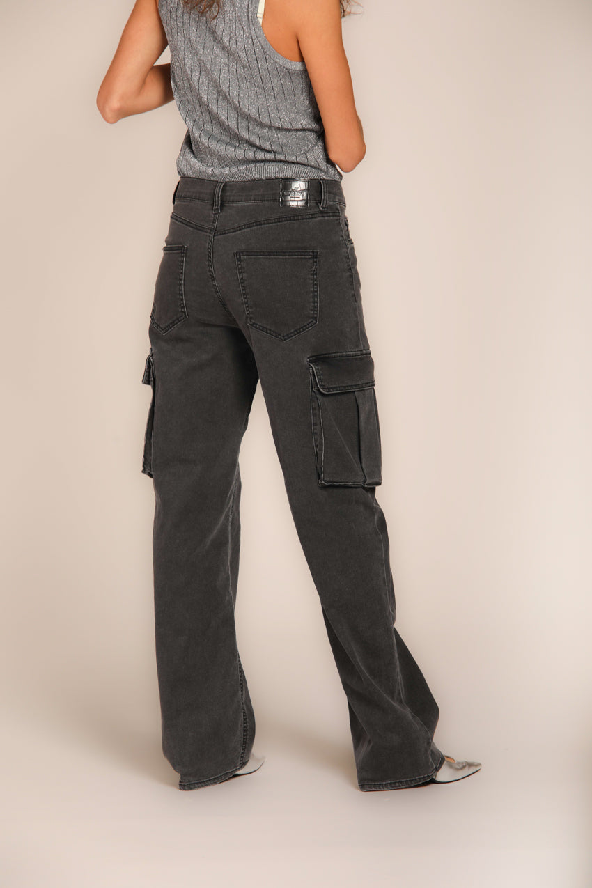 immagine 5 di pantalone donna, in denim 5 tasche, modello Victoria Seven, in nero, fit straight di Mason's