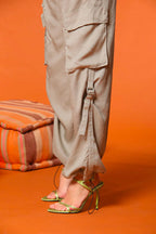 Francis pantalone cargo jogger donna in cotone modal wide leg