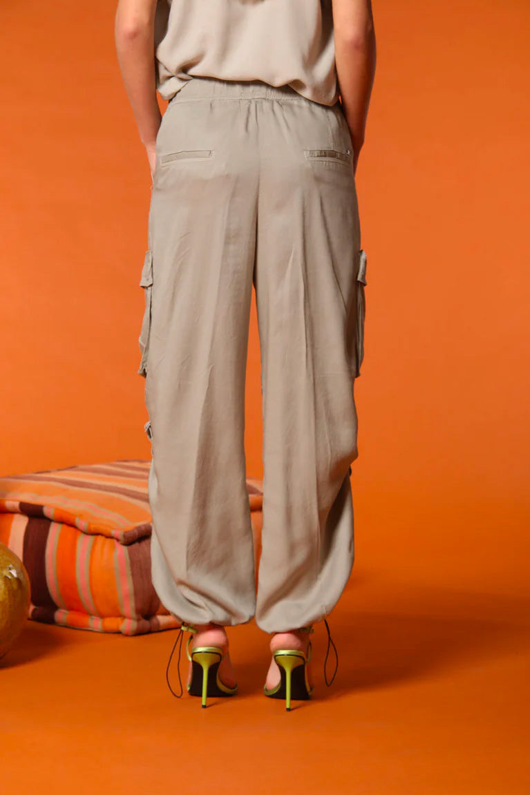 Francis pantalone cargo jogger donna in cotone modal wide leg