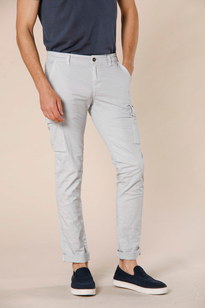 immagine 1 di pantalone cargo uomo in cotone modello Chile colore grigio chiaro extra slim di Mason's