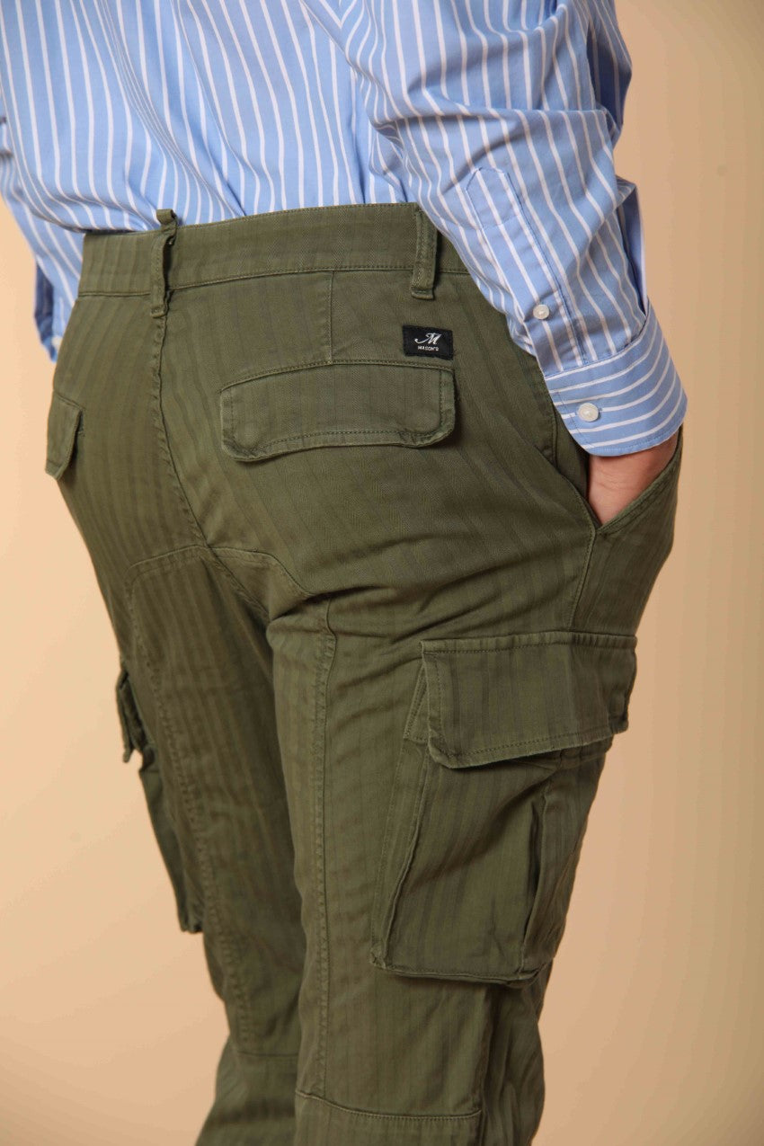 Chile pantalone cargo uomo in cotone resca 3D extra slim