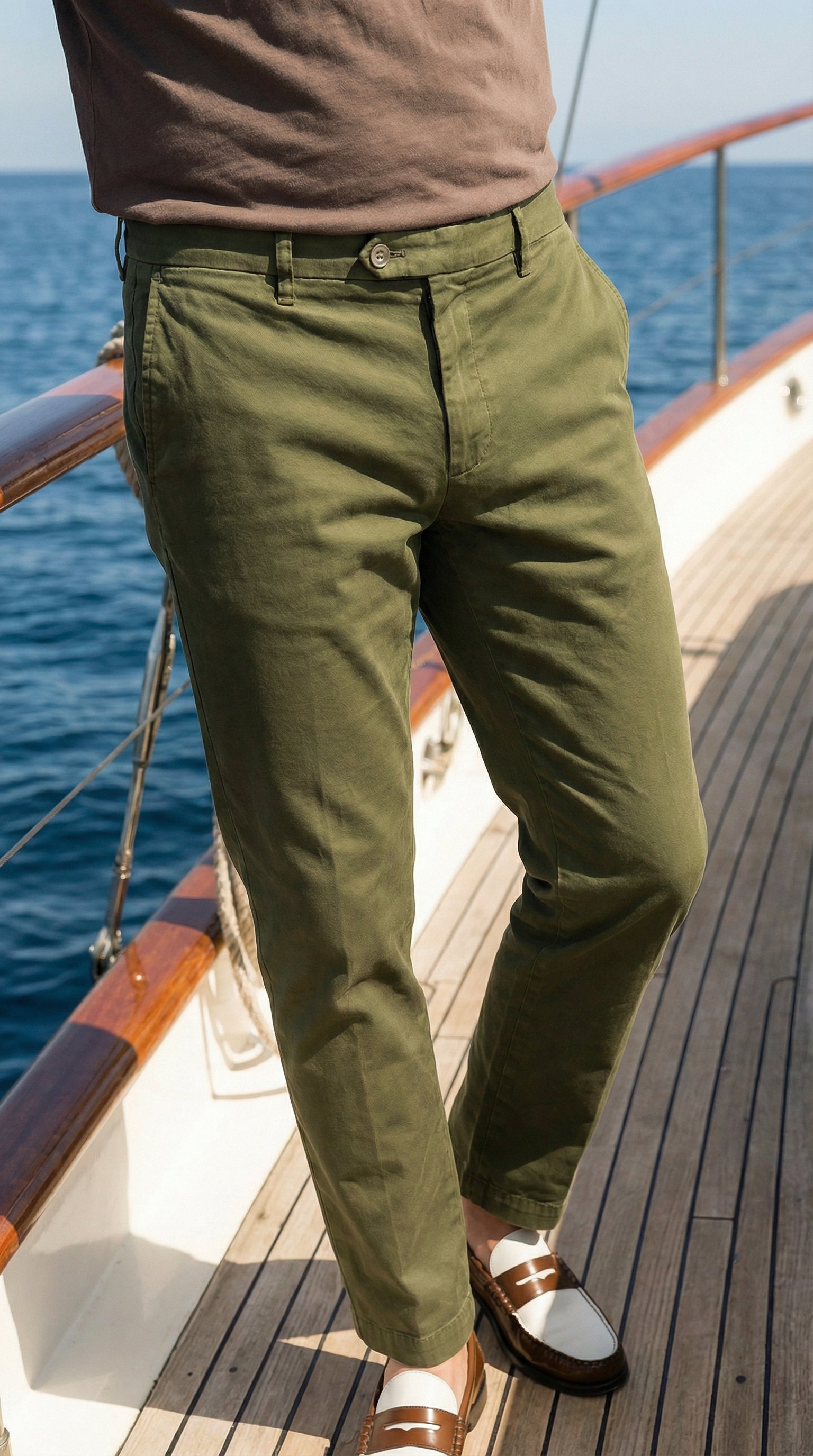 New York pantalón chino hombre en gabardina stretch regular fit ①
