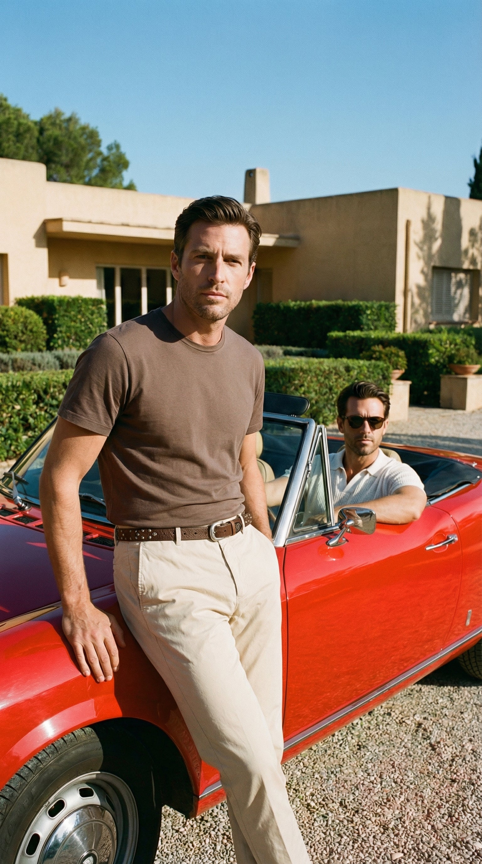 Milano pantalón chino hombre en gabardina stretch extra slim fit ①