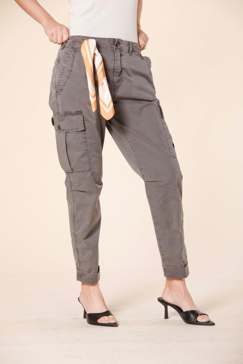 image 1 de pantalon cargo femme en twill de coton modèle judy archivio W en marron clair relaxed de Mason's