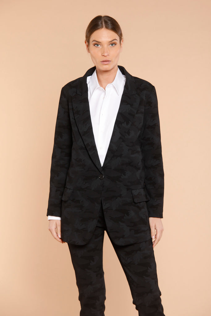 immagine 1 di blazer da donna in jersey colore nero  pattern camouflage modello Letizia  di Mason's