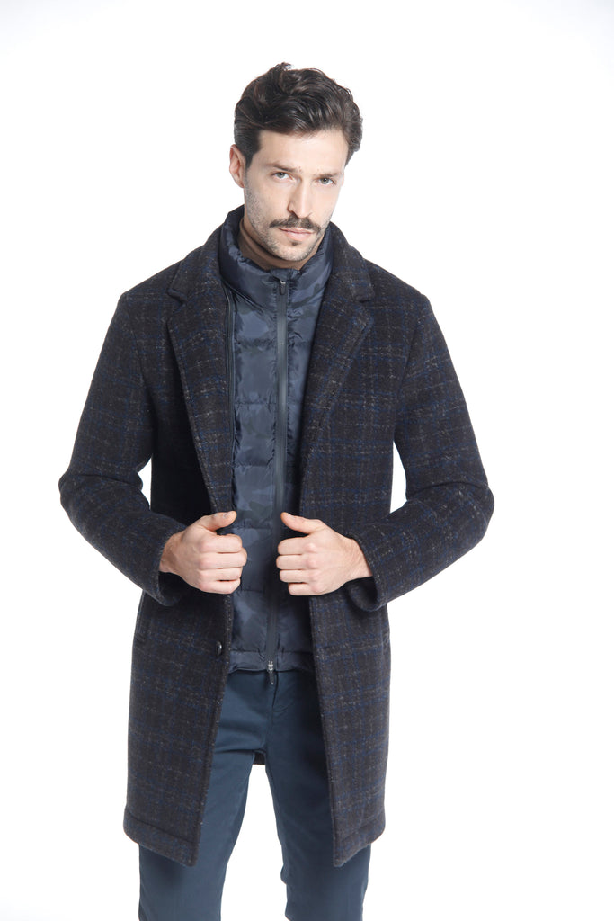 Los Angeles cappotto uomo in panno di lana con pattern galles sfumato