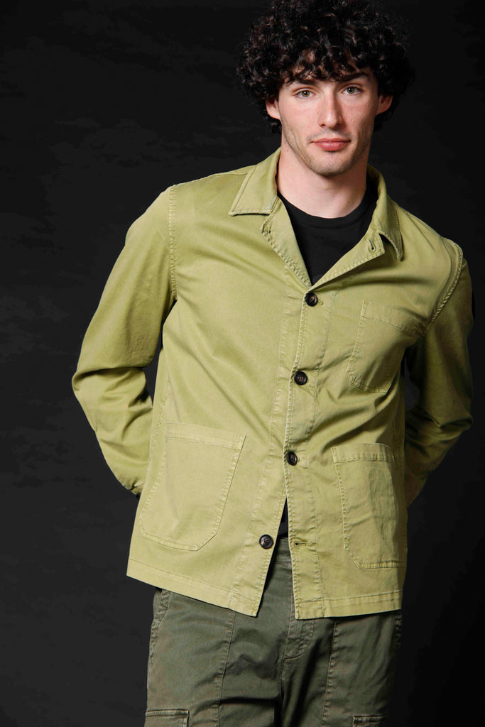 immagine 1 di field jacket uomo in cotone limited edition modello m74 work jacket colore verde lime di mason's 