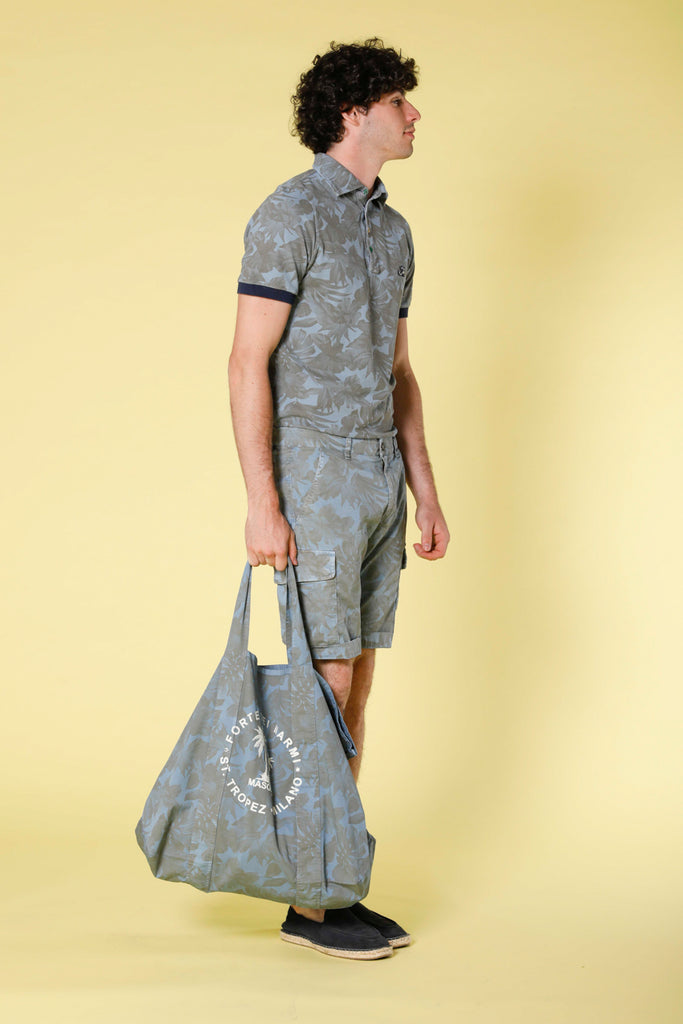immagine 1 di borsa unisex in cotone con stampa hawaii modello mason's bag colore celeste di mason's 