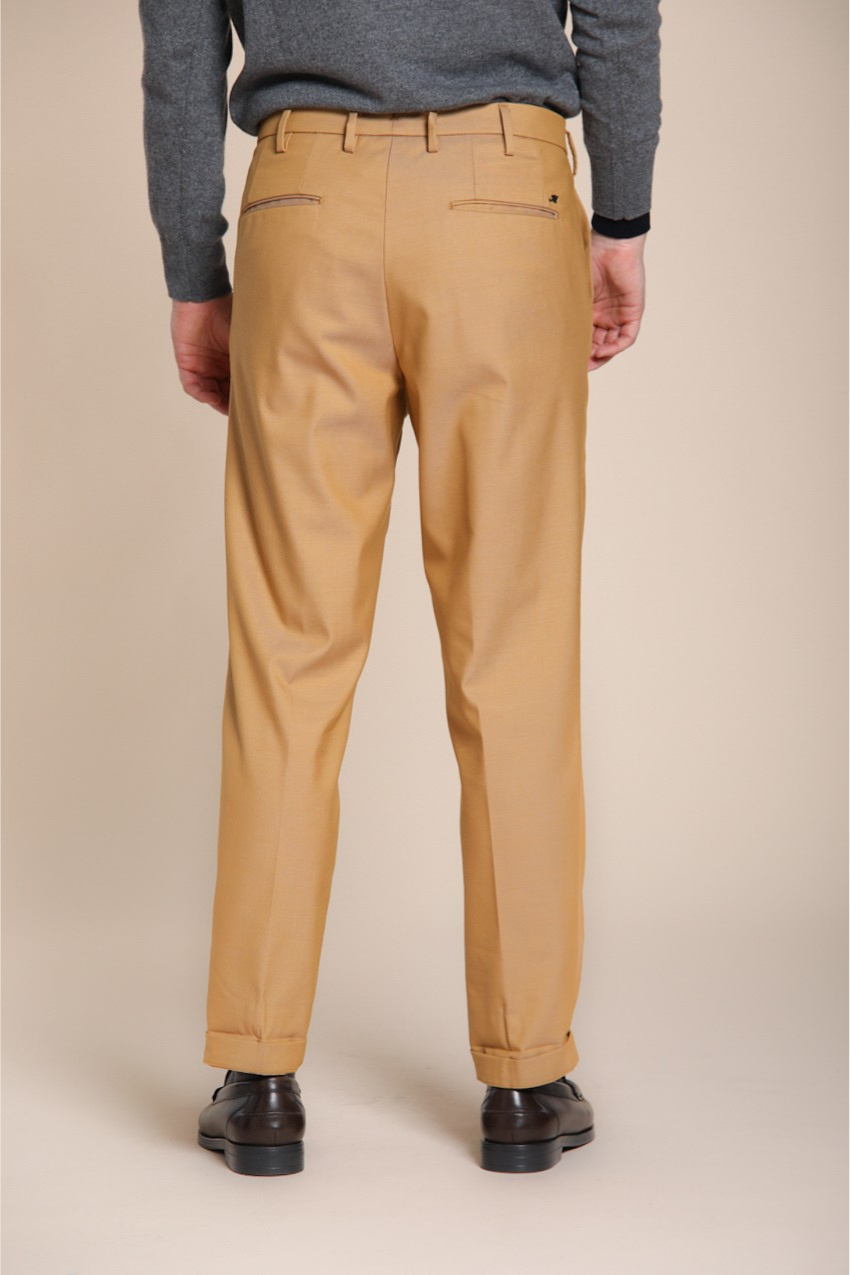 Boston pantalone chino uomo in cotone lana relaxed fit