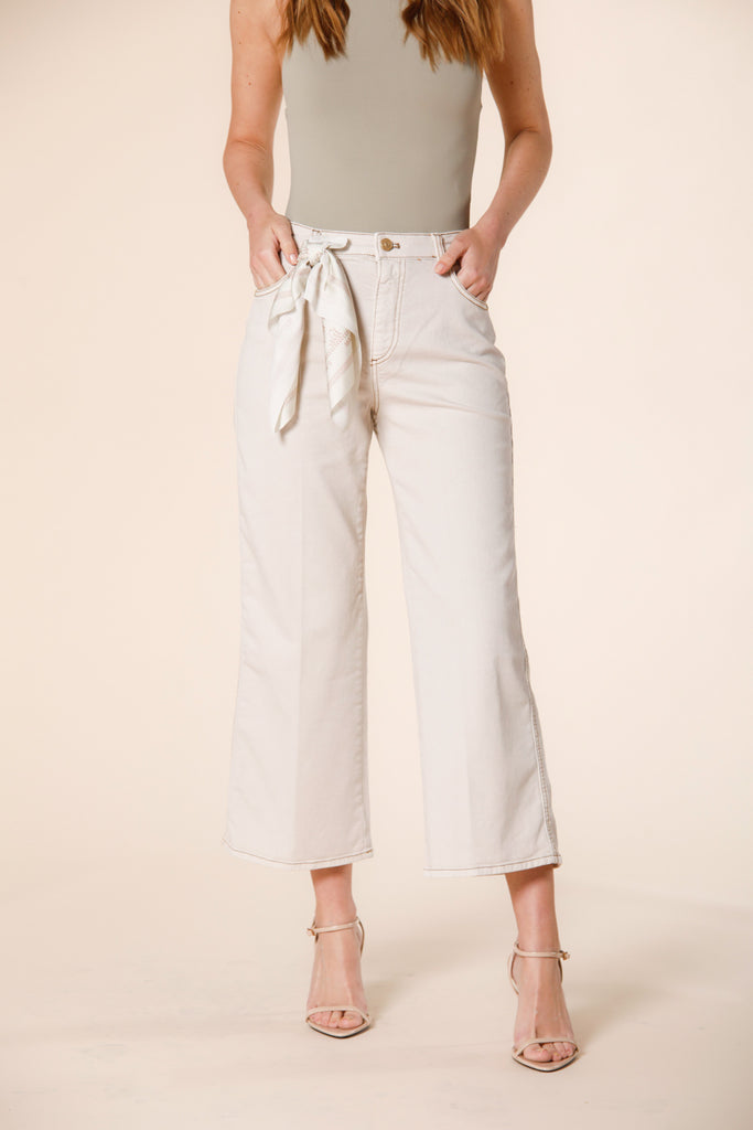Immagine 1 di pantalone donna 5 tasche in denim color stucco modello Samantha di Mason's
