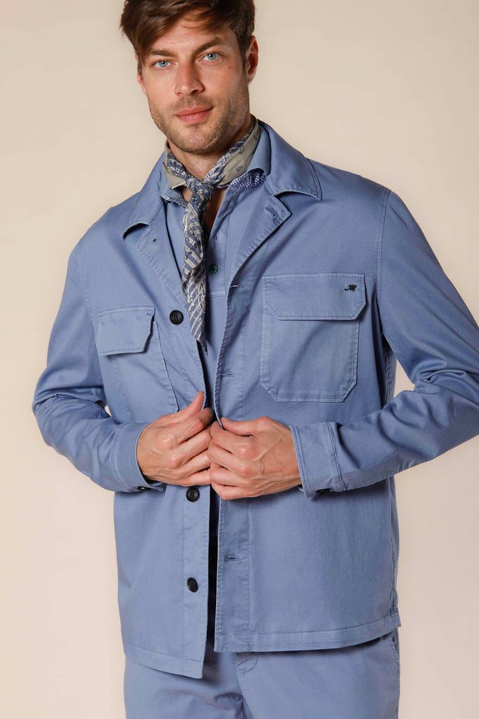 Immagine 1 di overshirt uomo in cotone e tencel azzurro modello Summer Jacket di Mason's