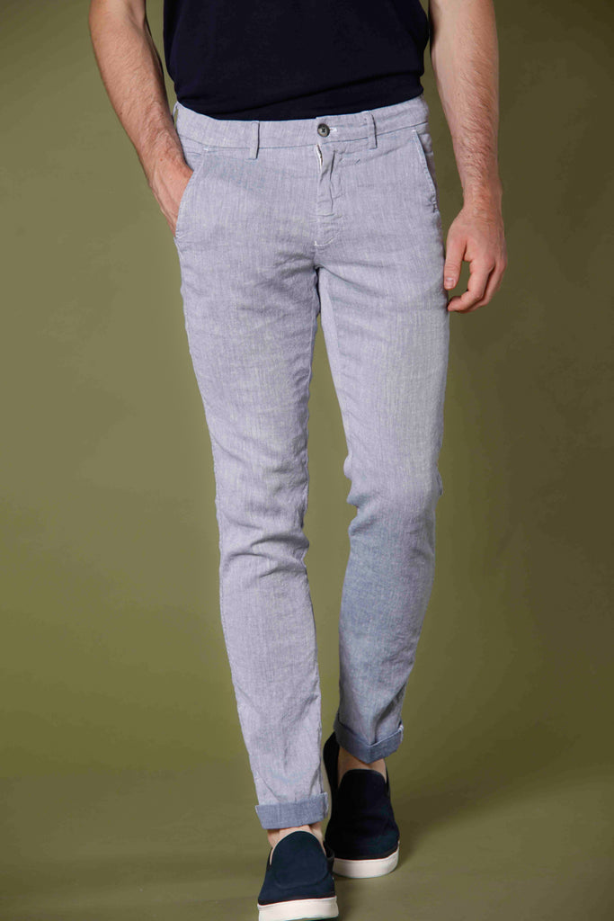 Immagine 1 di pantalone chino uomo in twill di lino e cotone bianco modello Torino Style di Mason's