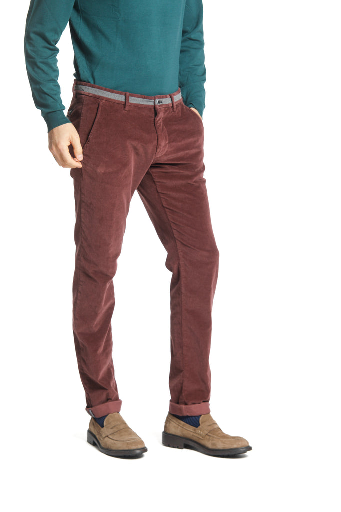 Torino University pantalone chino uomo in velluto 1500 righe slim fit