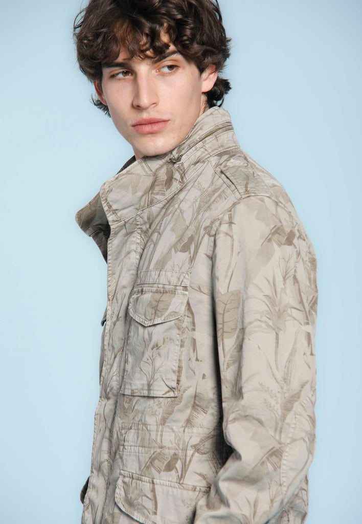 M74 Jacket giacca uomo in twill di cotone con stampa foglie