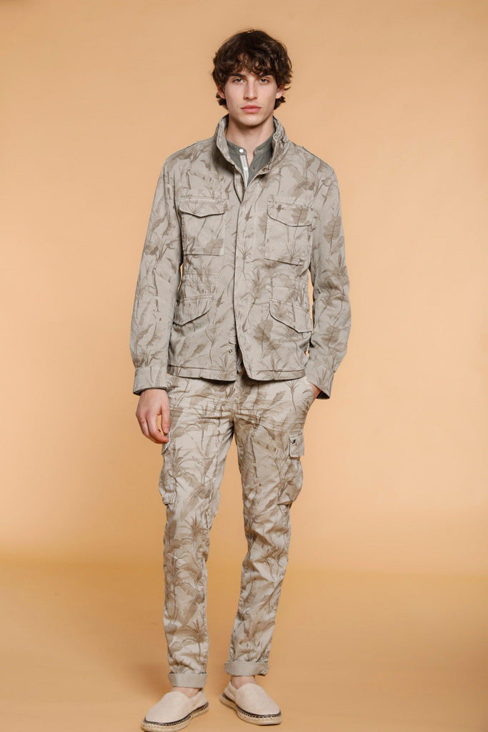 M74 Jacket giacca uomo in twill di cotone con stampa foglie