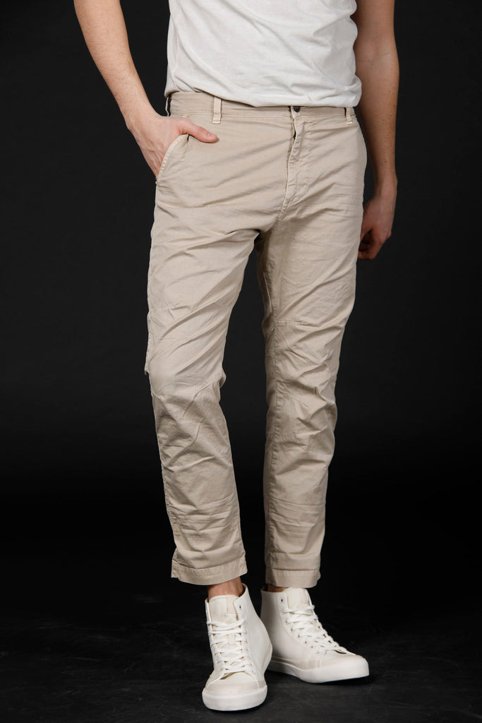 John pantalone cargo uomo in twill cotone stretch Logo edition carrot fit ① - Mason's 