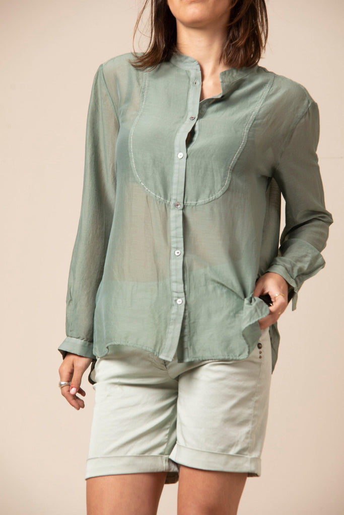 Ashley Shirt camicia da donna in cotone e seta con dettaglio cucitura