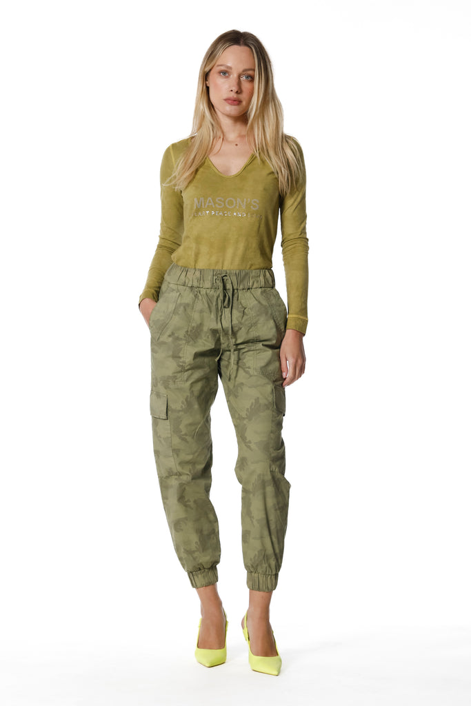 Cargo Jogger pantalone cargo donna in tencel camouflage relaxed