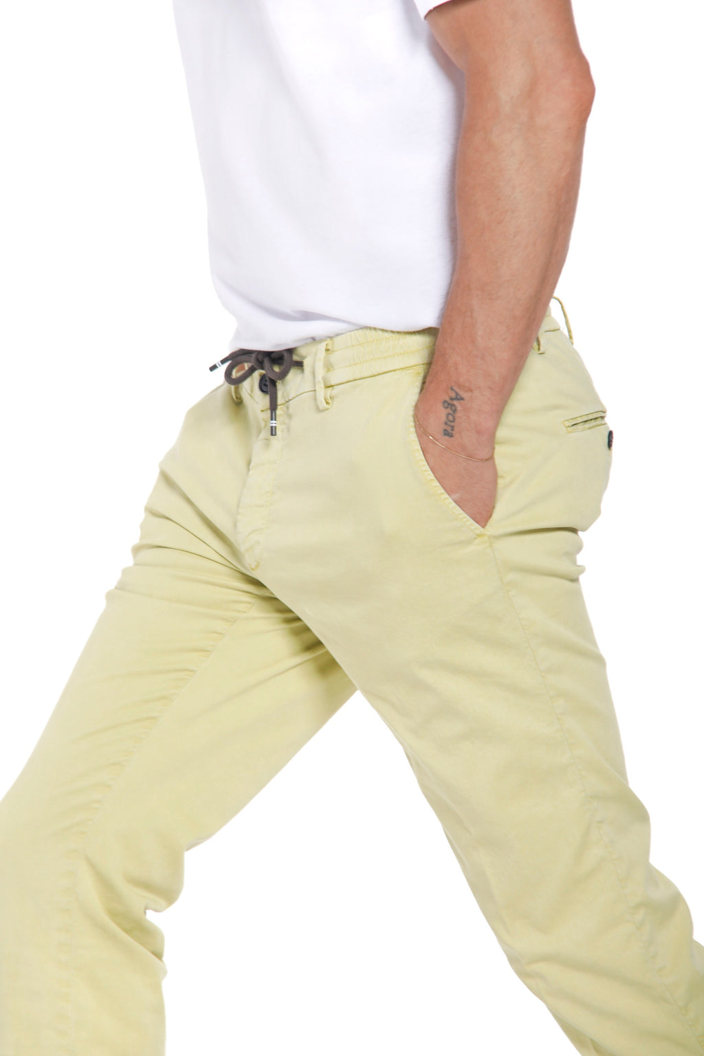Milano Jogger - Chino-Jogginghose für Herren aus Baumwolle und Tencel extra slim Passform