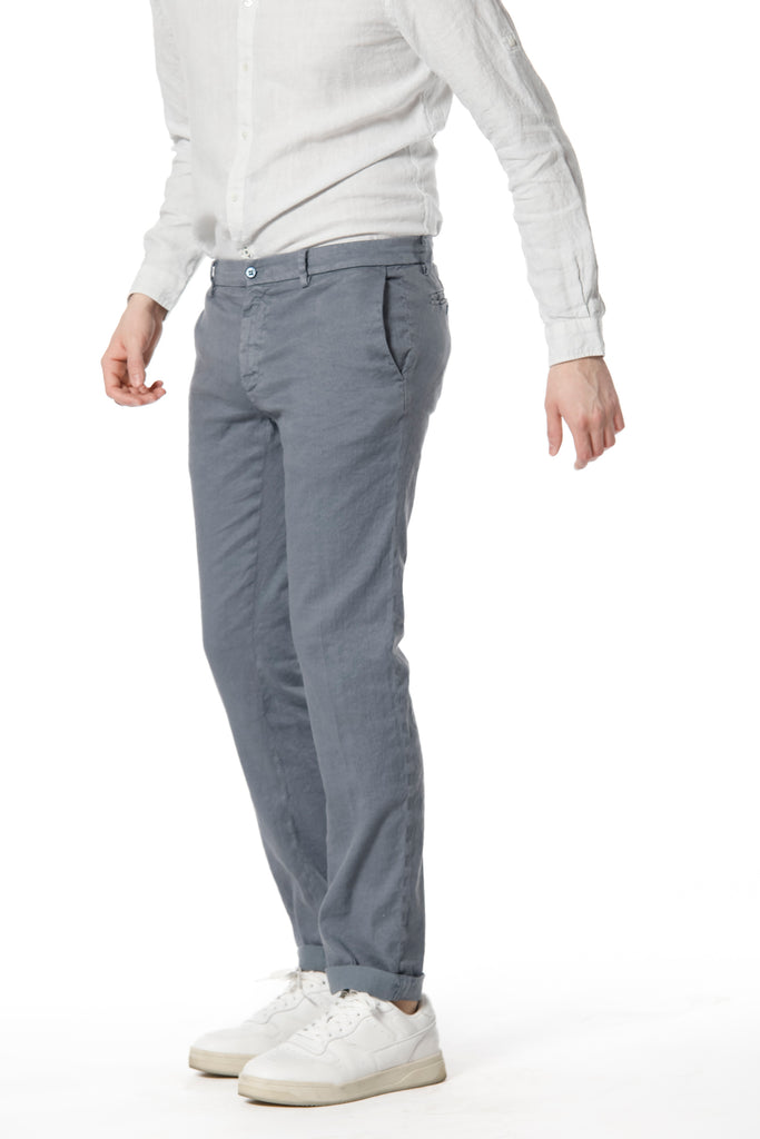 New York pantalone chino da uomo in lino e twill di cotone regular fit