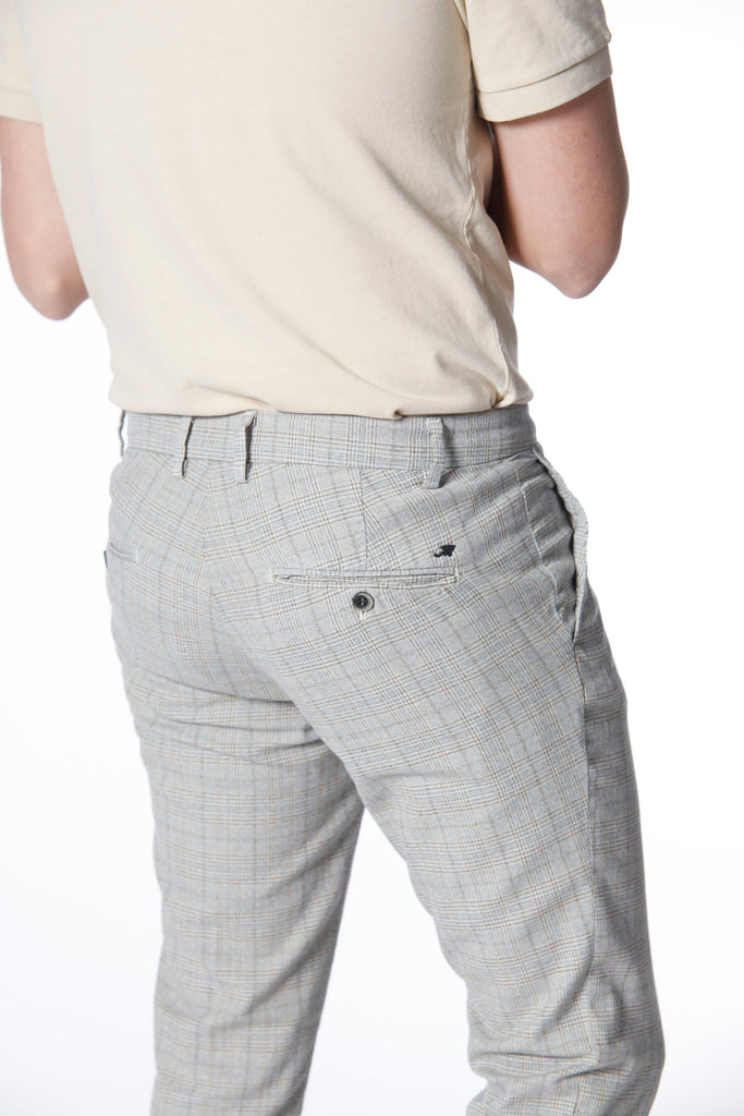 Milano Style pantalone chino uomo in cotone galles mouliné extra slim fit