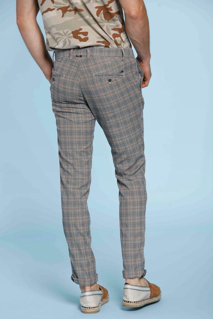 Milano Style pantalone chino uomo in tencel e cotone stampa galles extra slim